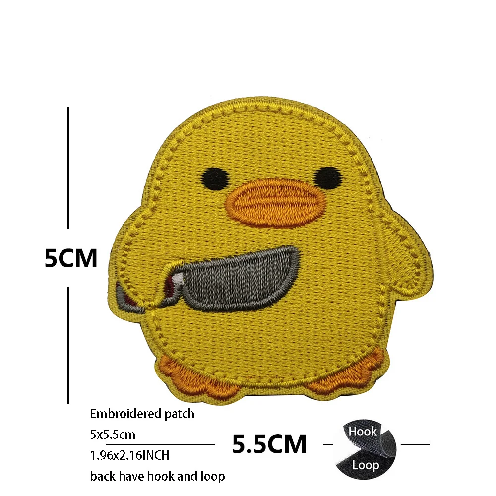 Parche táctico bordado de pato para mochila, goma luminosa - imagen 4