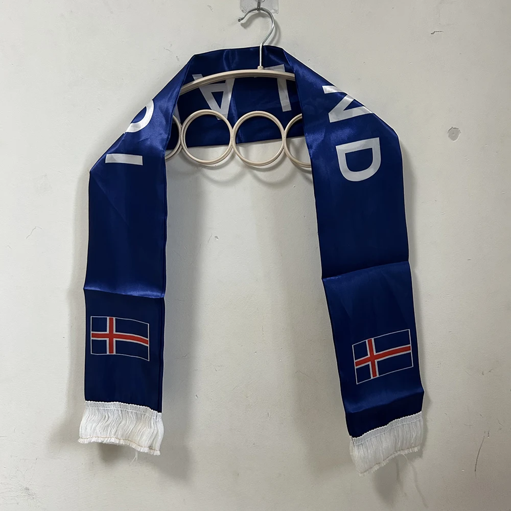 Bufanda satén doble cara estampada con borlas para deportes y eventos - imagen 2