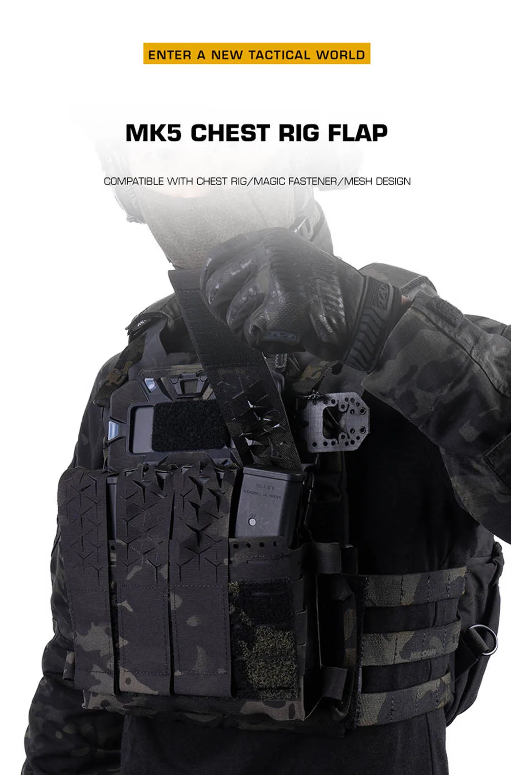 Vista general de la solapa para chest rig