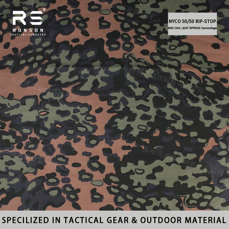 Tela táctica ripstop NYCO camuflaje hojas de roble para uniforme