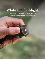 Kit de supervivencia con silbato, brújula, termómetro, LED y lupa