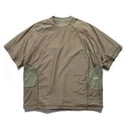 Camiseta secado rápido de malla táctica aire libre cuello redondo