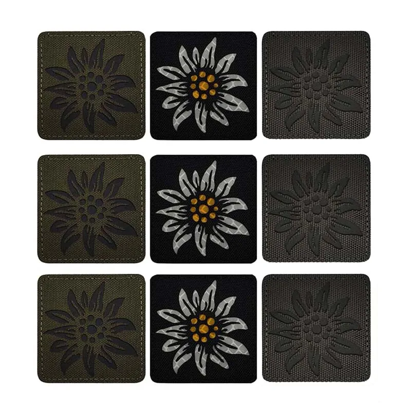 Parche reflectante edelweiss IR para ropa táctica adhesivo textil - imagen 3