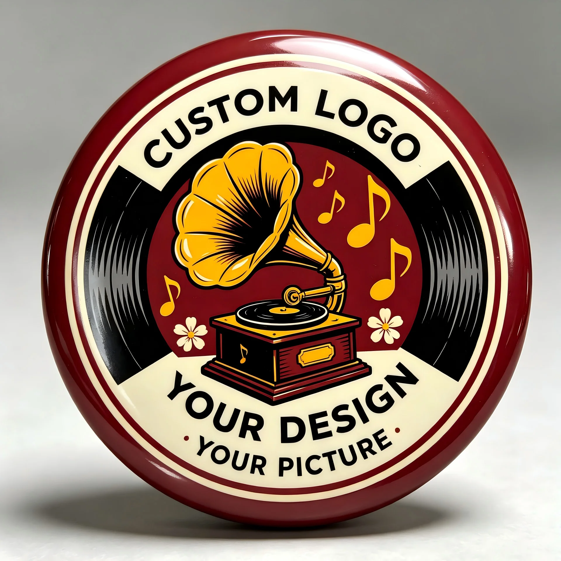 Placa identificativa magnética circular para uniformes y ropa laboral