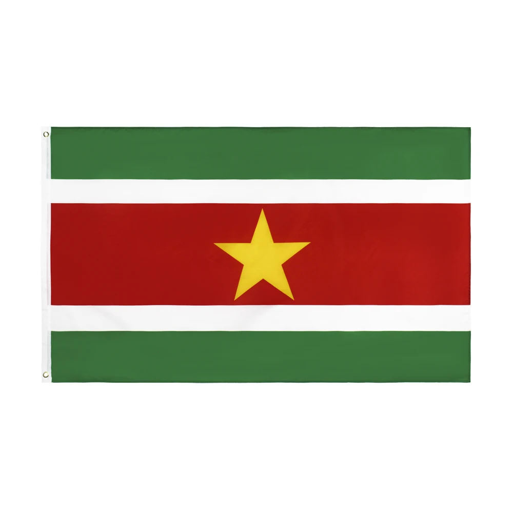 Bandera de Surinam colgada para decoración