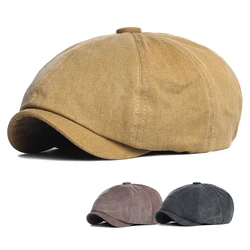Gorra octogonal de algodón unisex plana, cuatro estaciones retro