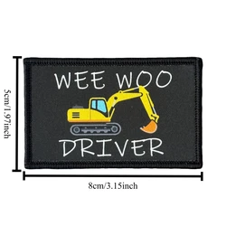 Parche táctico Wee Woo moral conductor excavadora con velcro