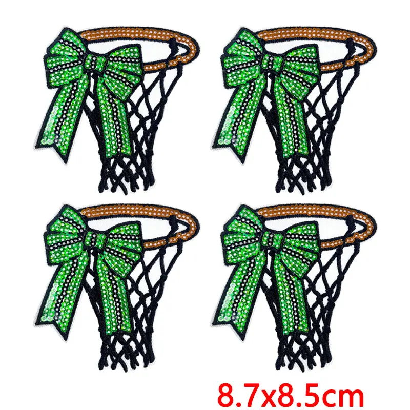 Parche termoadhesivo aro de baloncesto glamuroso brillante bordado - imagen 4