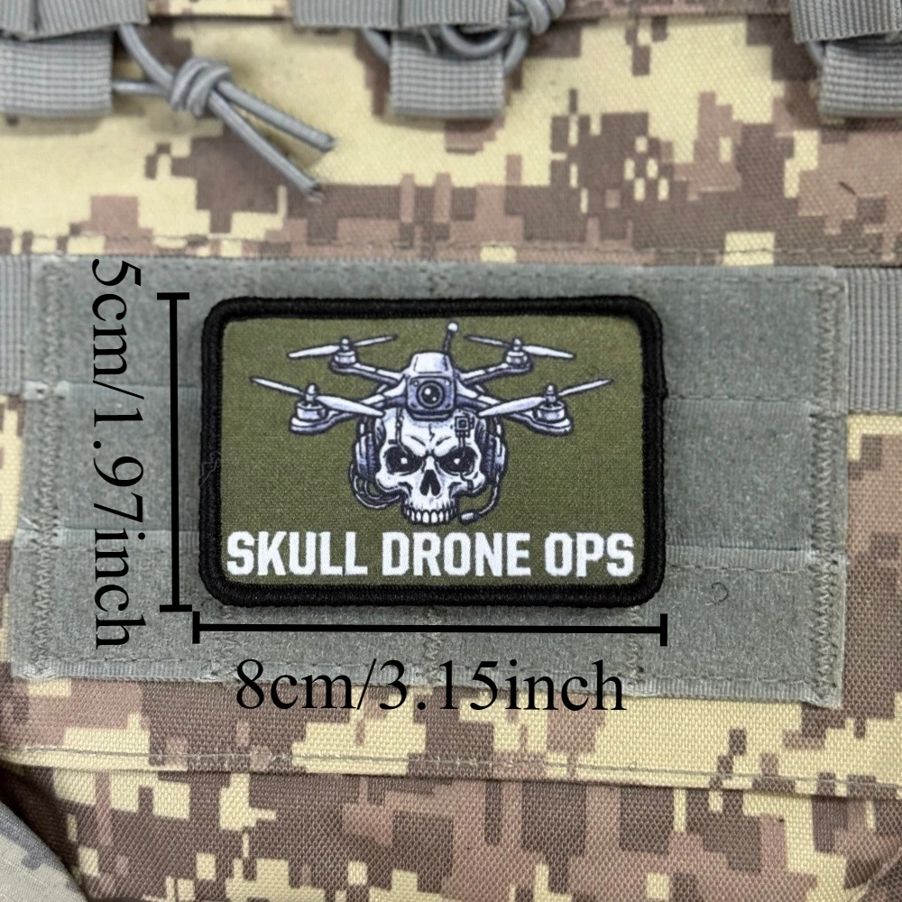 Parche táctico militar calavera con velcro para chalecos - imagen 3