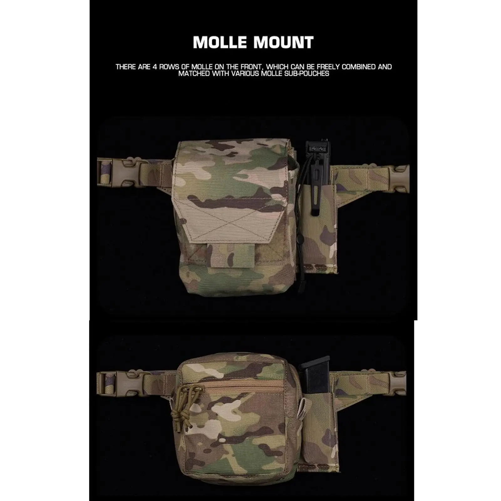 Detalle de panel con filas MOLLE