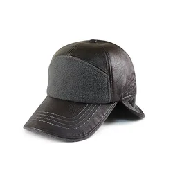 Gorro aviador de cuero sintético con orejeras – Térmico de invierno