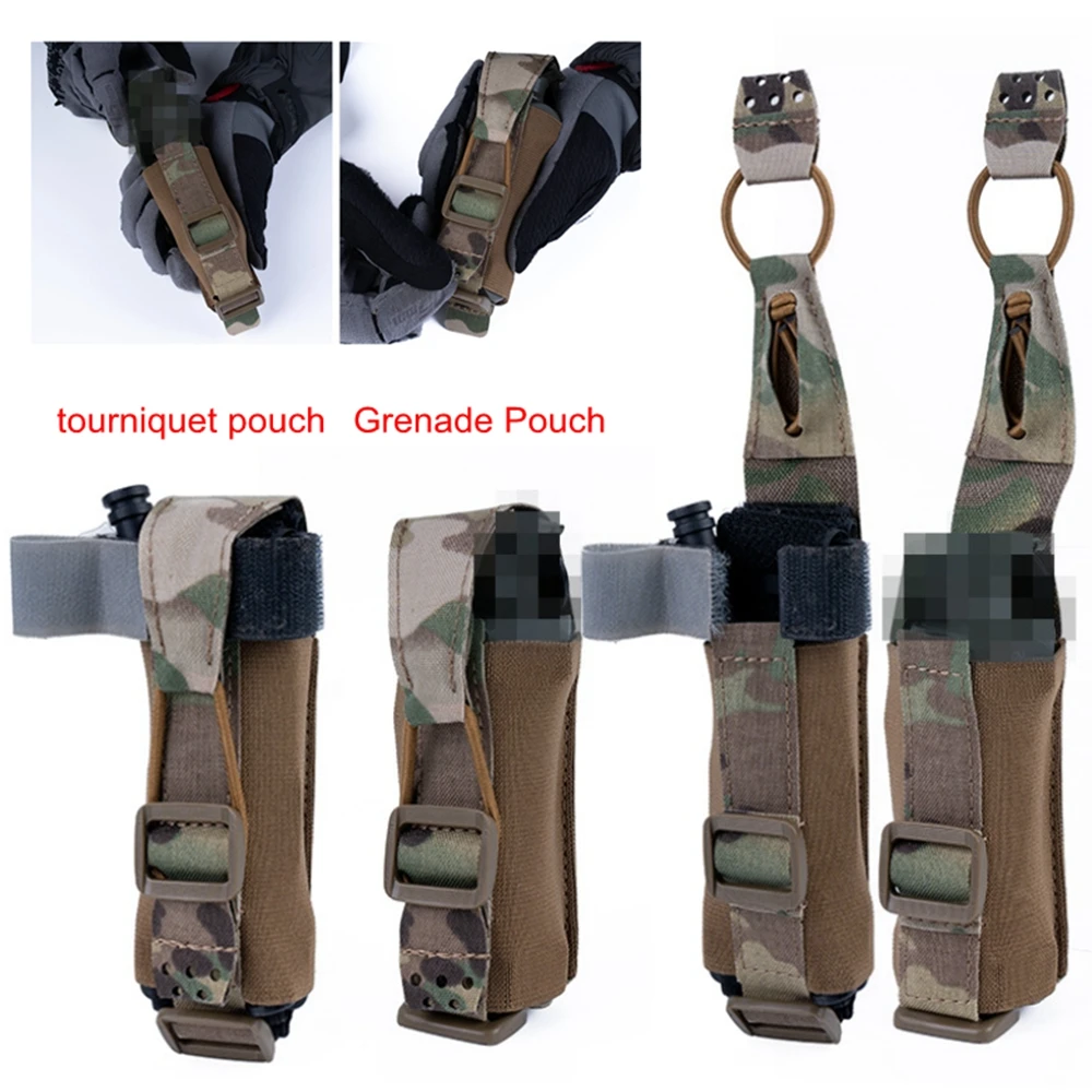 Bolsa táctica Molle individual para granadas de humo y linterna