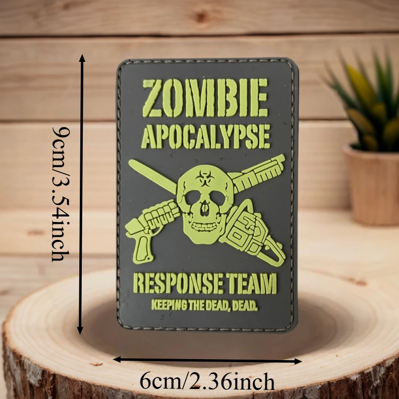 Parche PVC apocalipsis zombi – Insignia moral con gancho y bucle