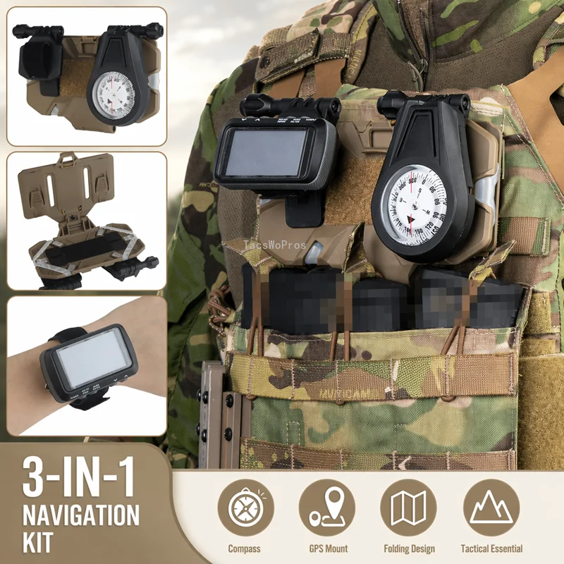 Panel MOLLE táctico plegable para teléfono con brújula y GPS - imagen 4