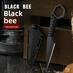 Mini cuchillo táctico para exteriores de alta dureza con funda