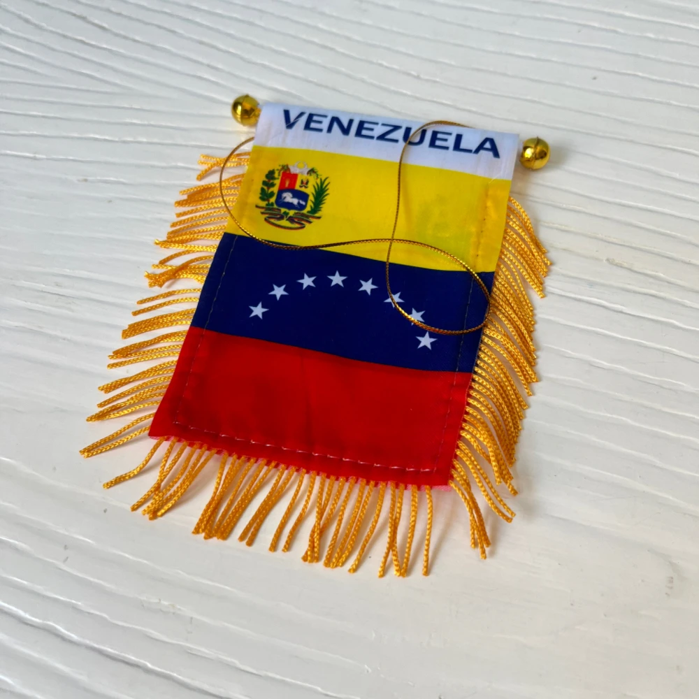 Banderín Venezuela mini para coche ventanilla poliéster - imagen 4