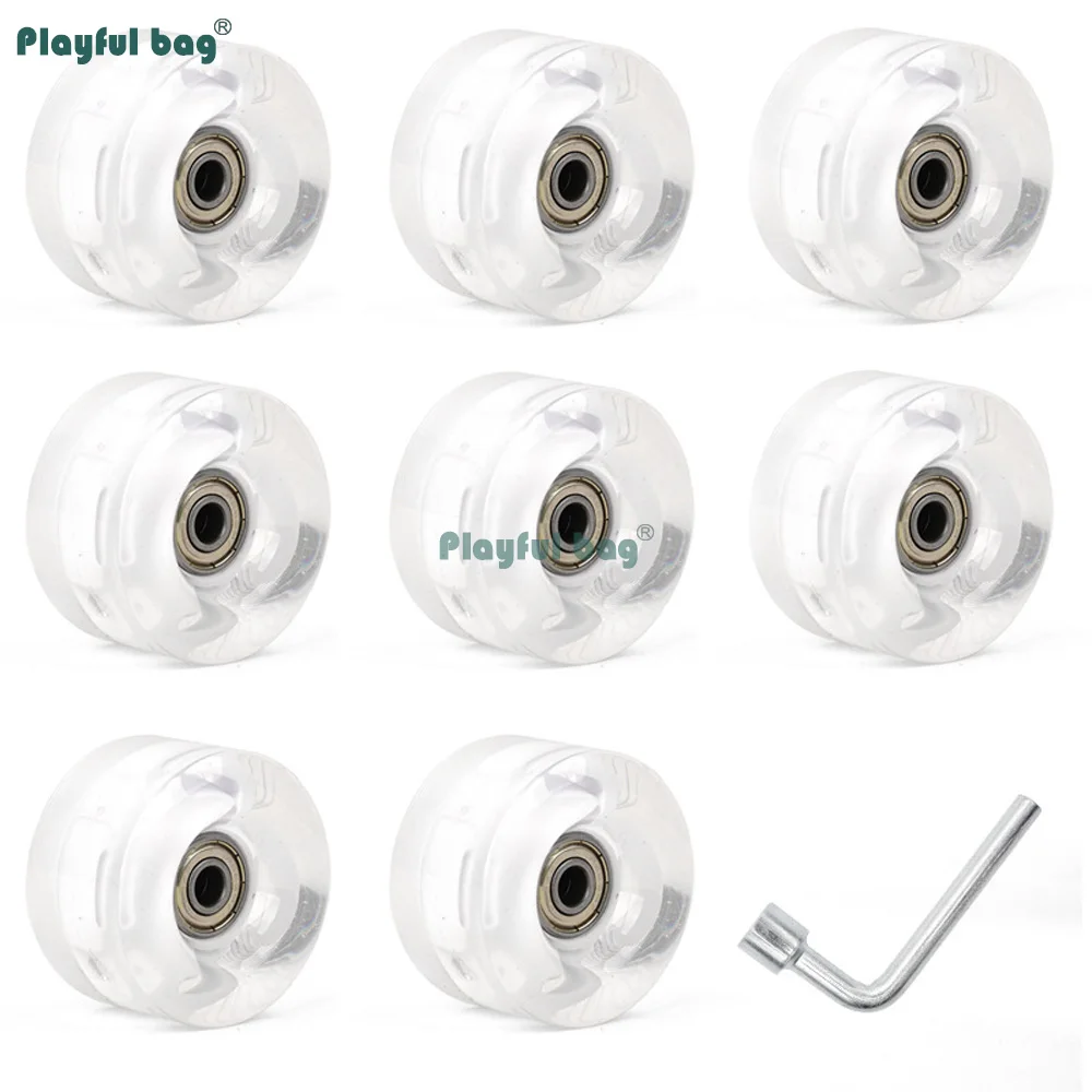 Ruedas patines dobles iluminadas LED intermitentes de PU resistentes