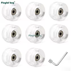 Ruedas patines dobles iluminadas LED intermitentes de PU resistentes