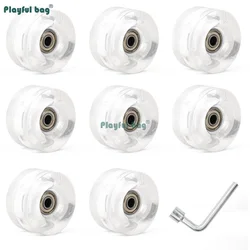 Ruedas patines dobles iluminadas LED intermitentes de PU resistentes