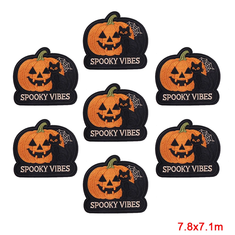 Parche bordado gótico de Halloween para planchar en ropa y accesorios
