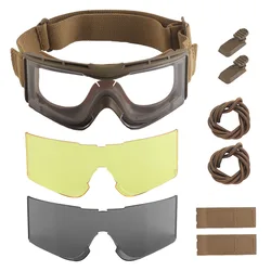Gafas tácticas W810 protectoras antiviento antipolvo 3 lentes – Tiro Motocross