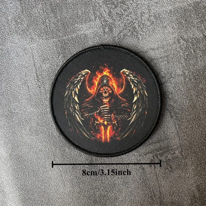 Parche militar táctico alas calavera – insignia moral bordado - imagen 5