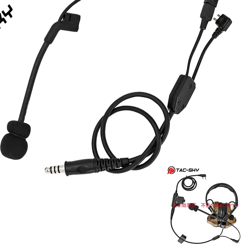 Auriculares tácticos Comtac cable en Y con micrófono cancelación ruido - imagen 4