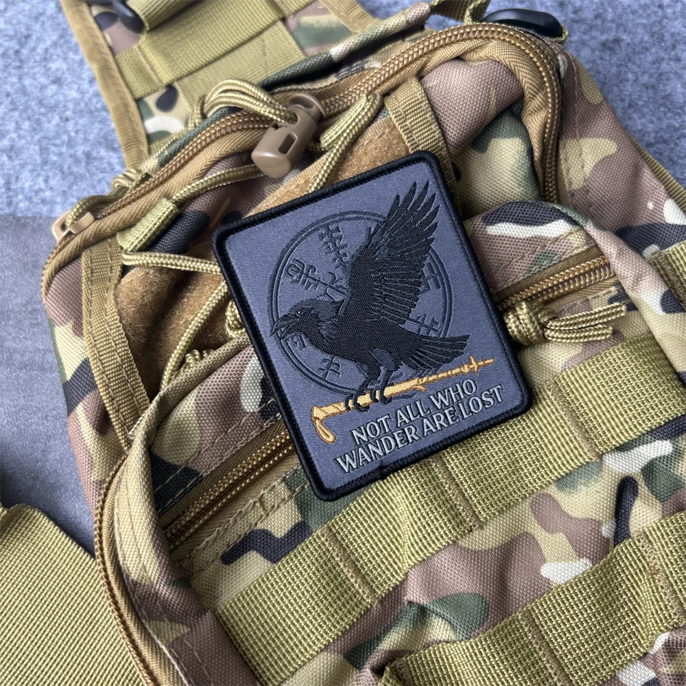 Parche táctico de cuervo con velcro para insignia moral