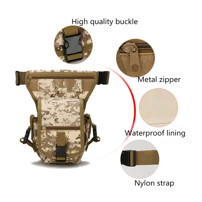 Bolsa táctica para muslo impermeable con correa ajustable - imagen 2