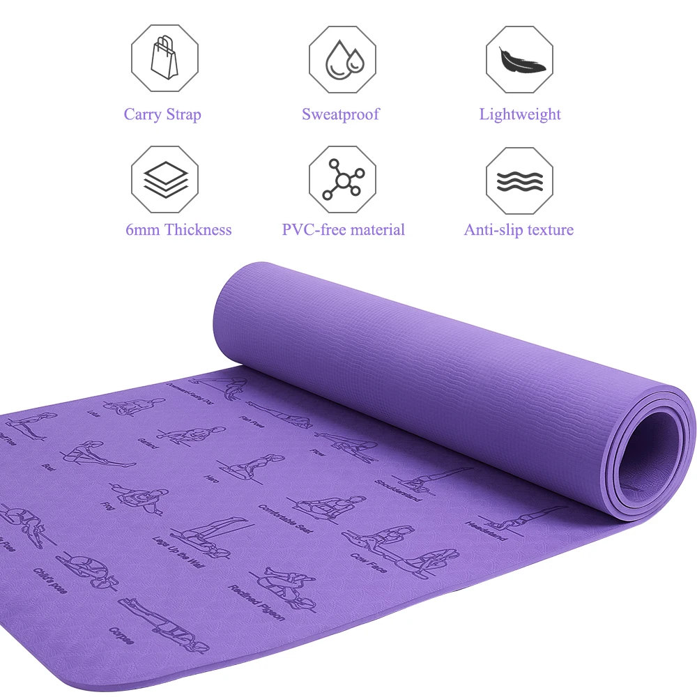 Esterilla de yoga antideslizante TPE 183x61x0,6 cm Personalizada - imagen 4