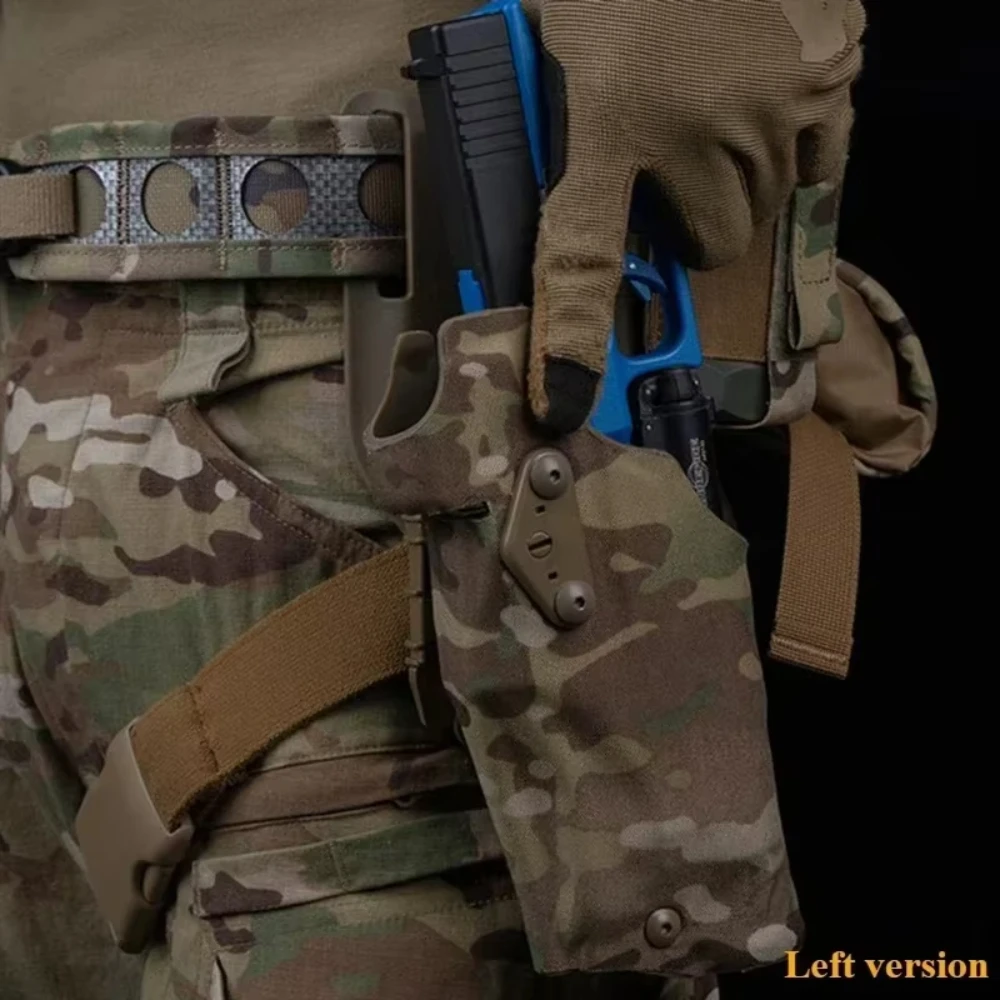 Funda pierna táctica Glock 17 con luz X300 liberación rápida - imagen 4
