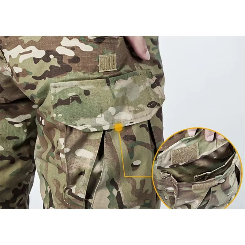 Pantalones tácticos Multicam con rodilleras y bolsillos cargo - imagen 2