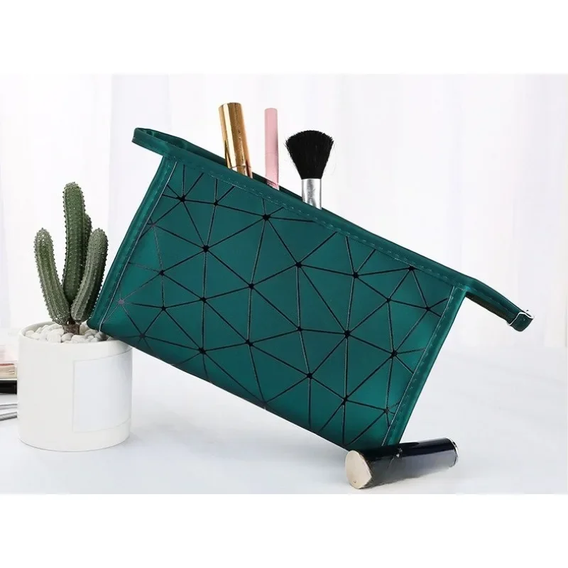 Neceser impermeable PU diamante bolsa de aseo gran capacidad