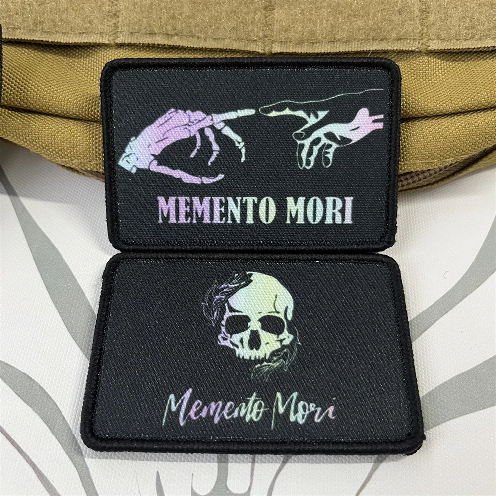 Parche moral táctico calavera Memento Mori para mochila militar - imagen 3