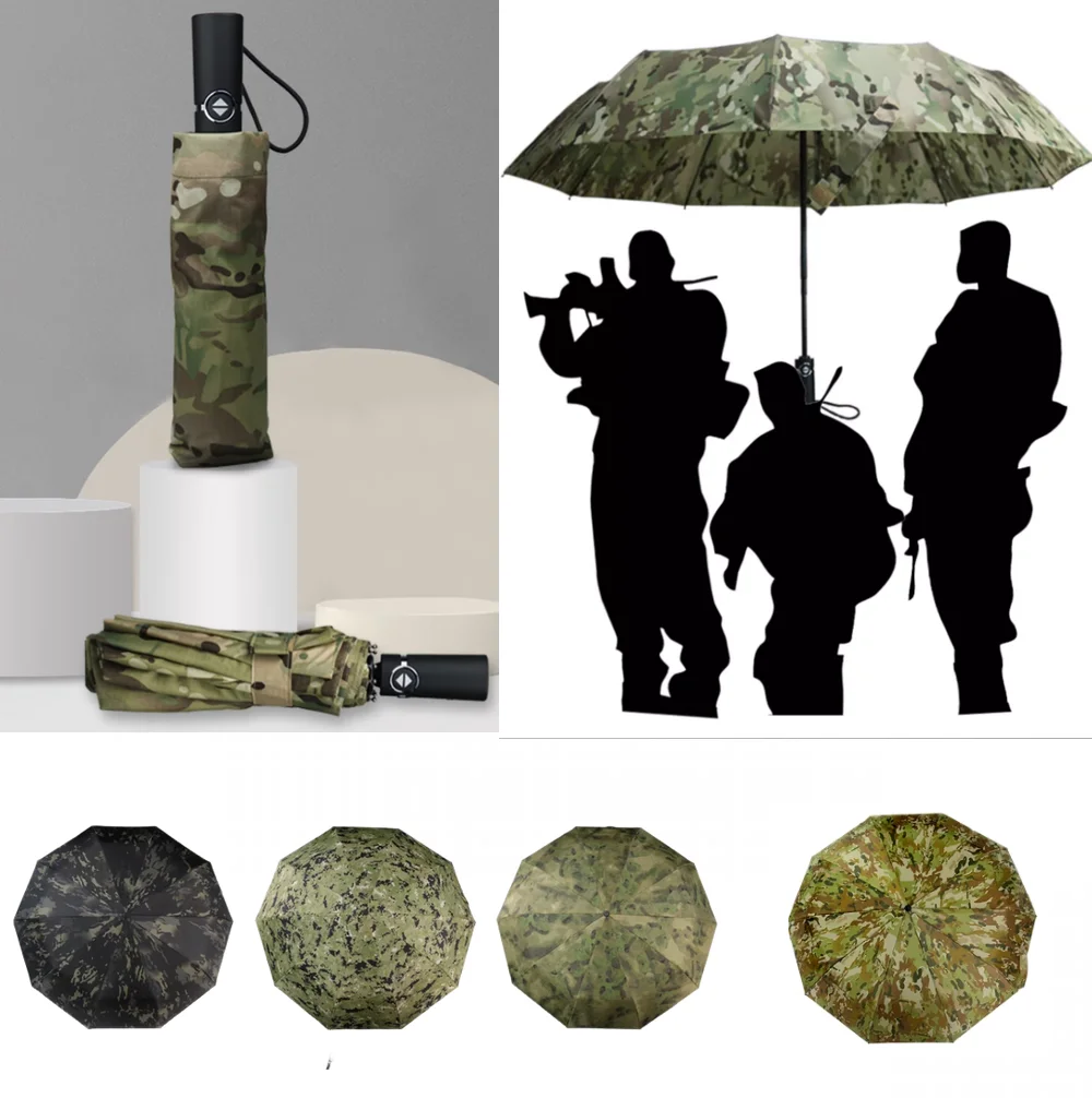 Paraguas táctico plegable automático a prueba de viento camuflaje - imagen 2