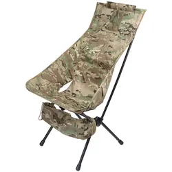 Silla plegable táctica con respaldo de aleación ligera para camping