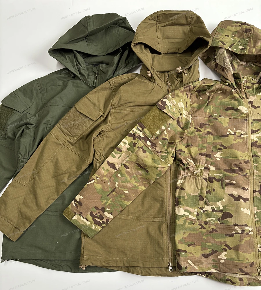 Chaqueta táctica camuflaje ripstop con capucha resistente al desgaste - imagen 4