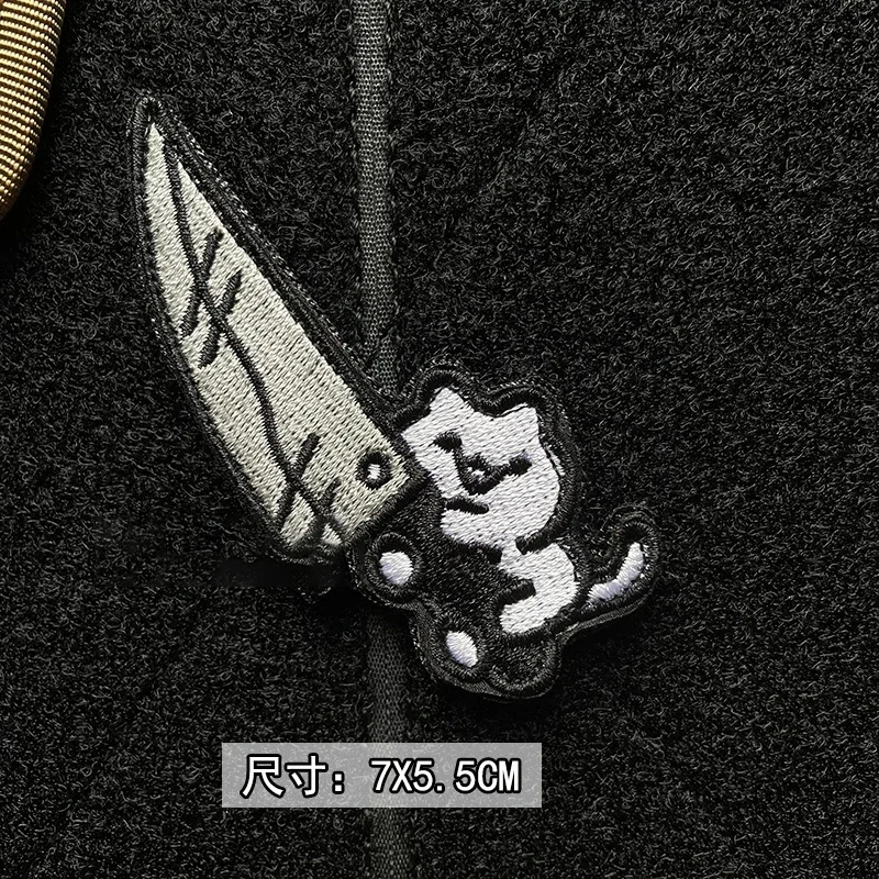 Parche moral táctico gato divertido – Velcro para uniforme