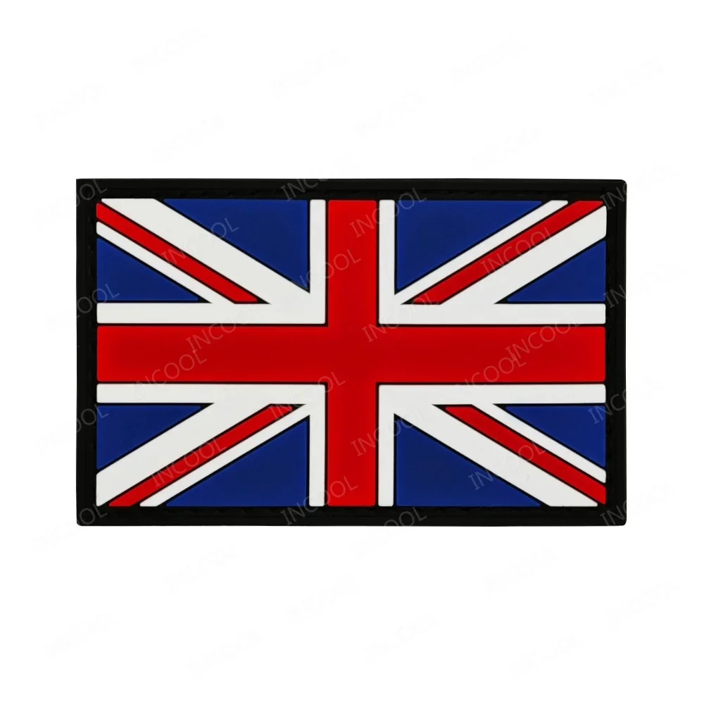 Parche bandera Reino Unido táctico PVC reflectante para brazalete