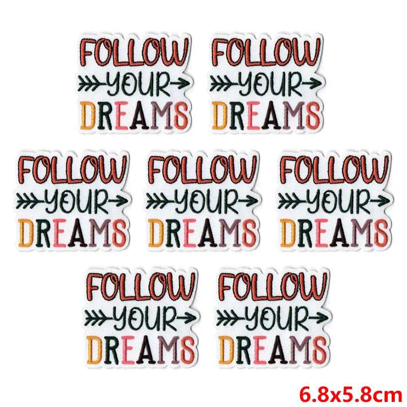 Parche bordado para planchar frases de flores y letras - imagen 3