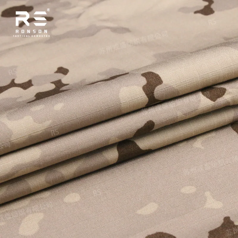 Tela táctica ripstop NYCO camuflaje desértico tricolor para uniformes - imagen 2