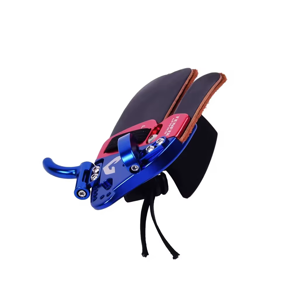 Protector de dedo tiro con arco cuero Cordovan aluminio recurvo caza - imagen 2