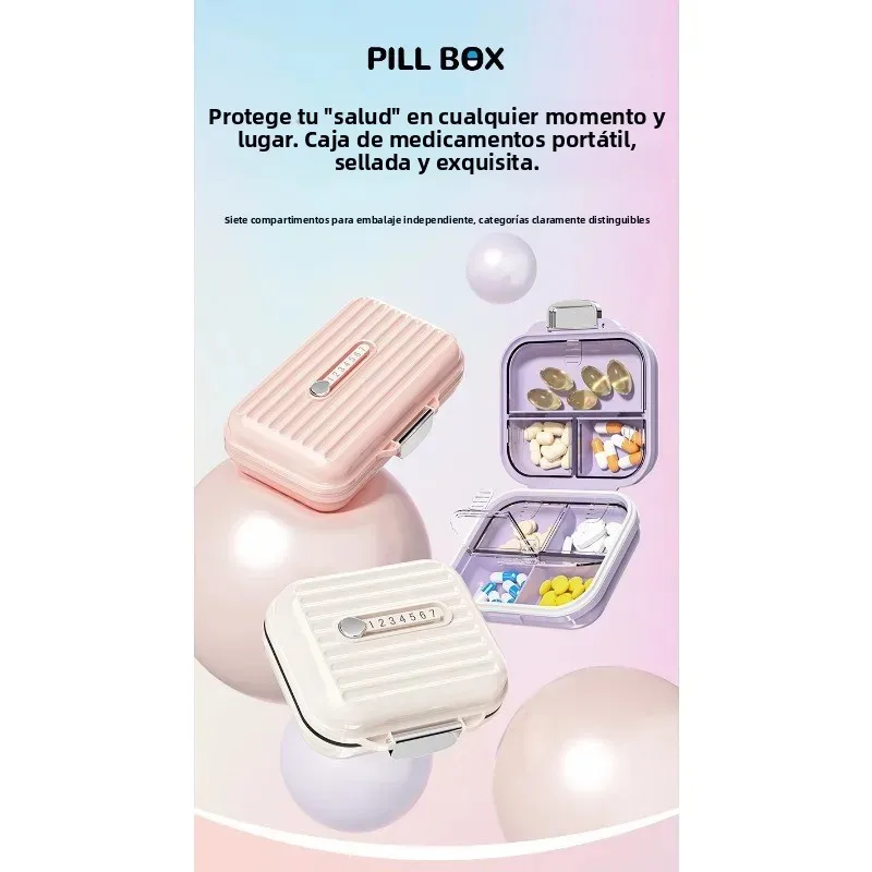 Pastillero portátil con compartimentos para medicación semanal