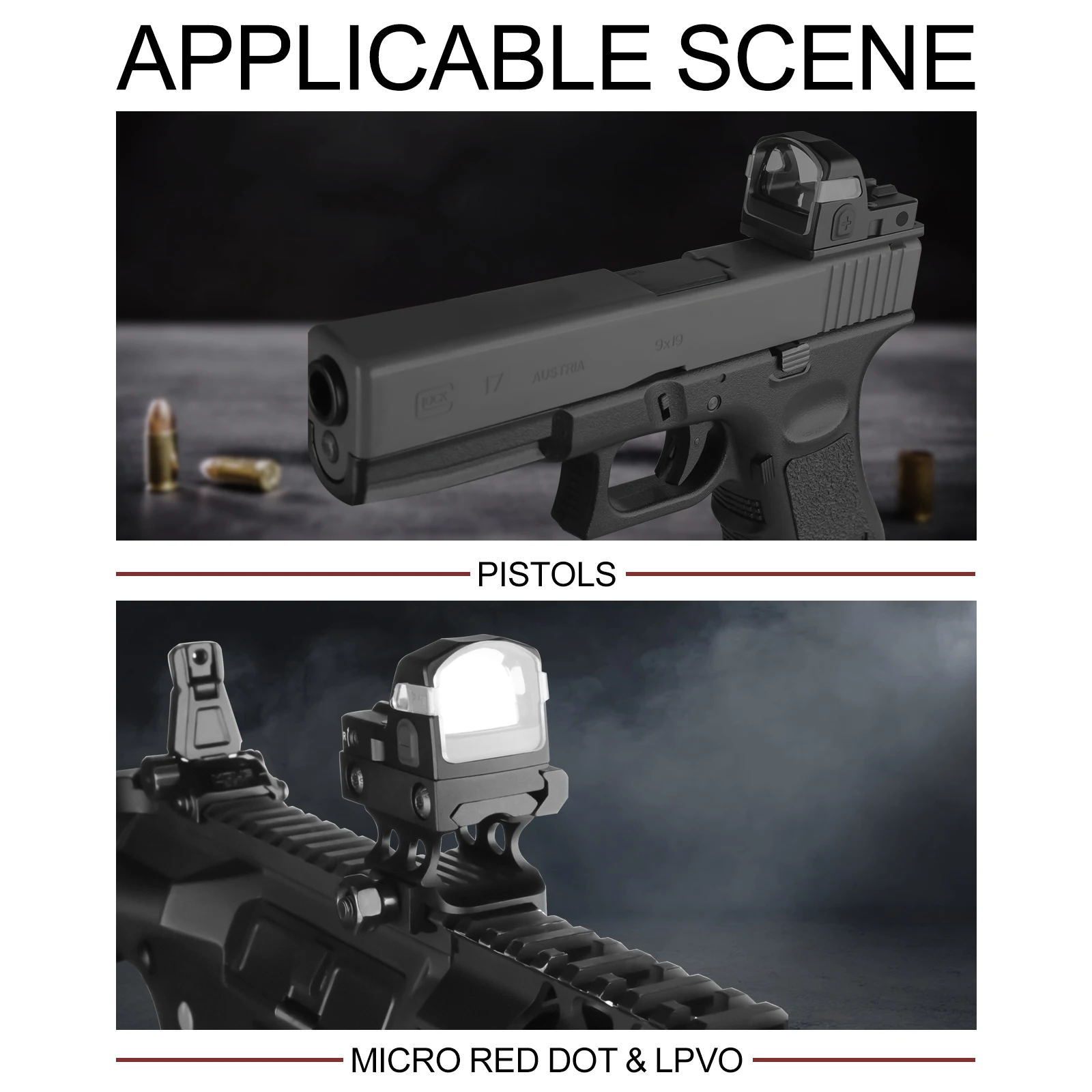 Mira táctica de punto verde para rifle con base Picatinny y tapa - imagen 3