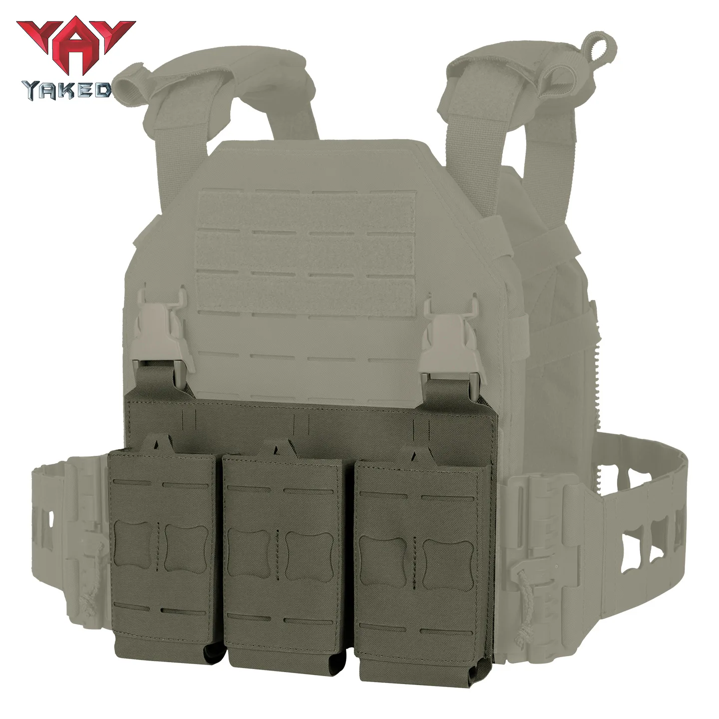 YAKEDA Porta Cargadores Triple MOLLE 5.56/5.45 con Corte Láser - imagen 2