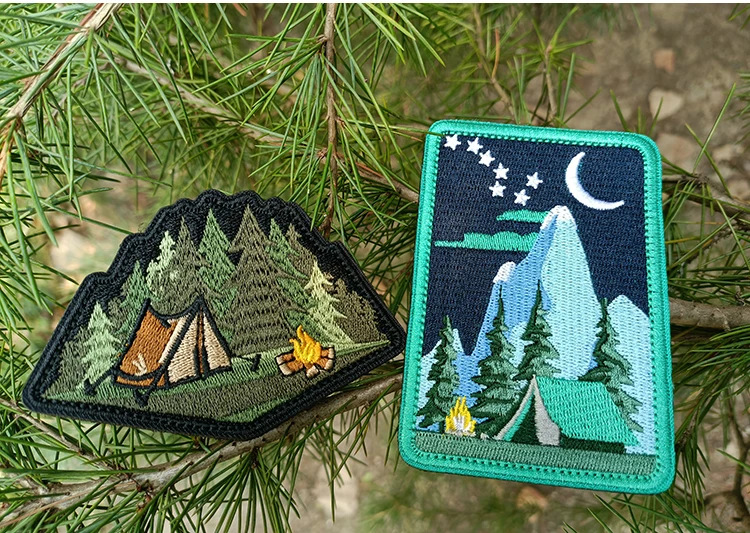 Parche bordado 3D HAPPY CAMPER paisaje camping