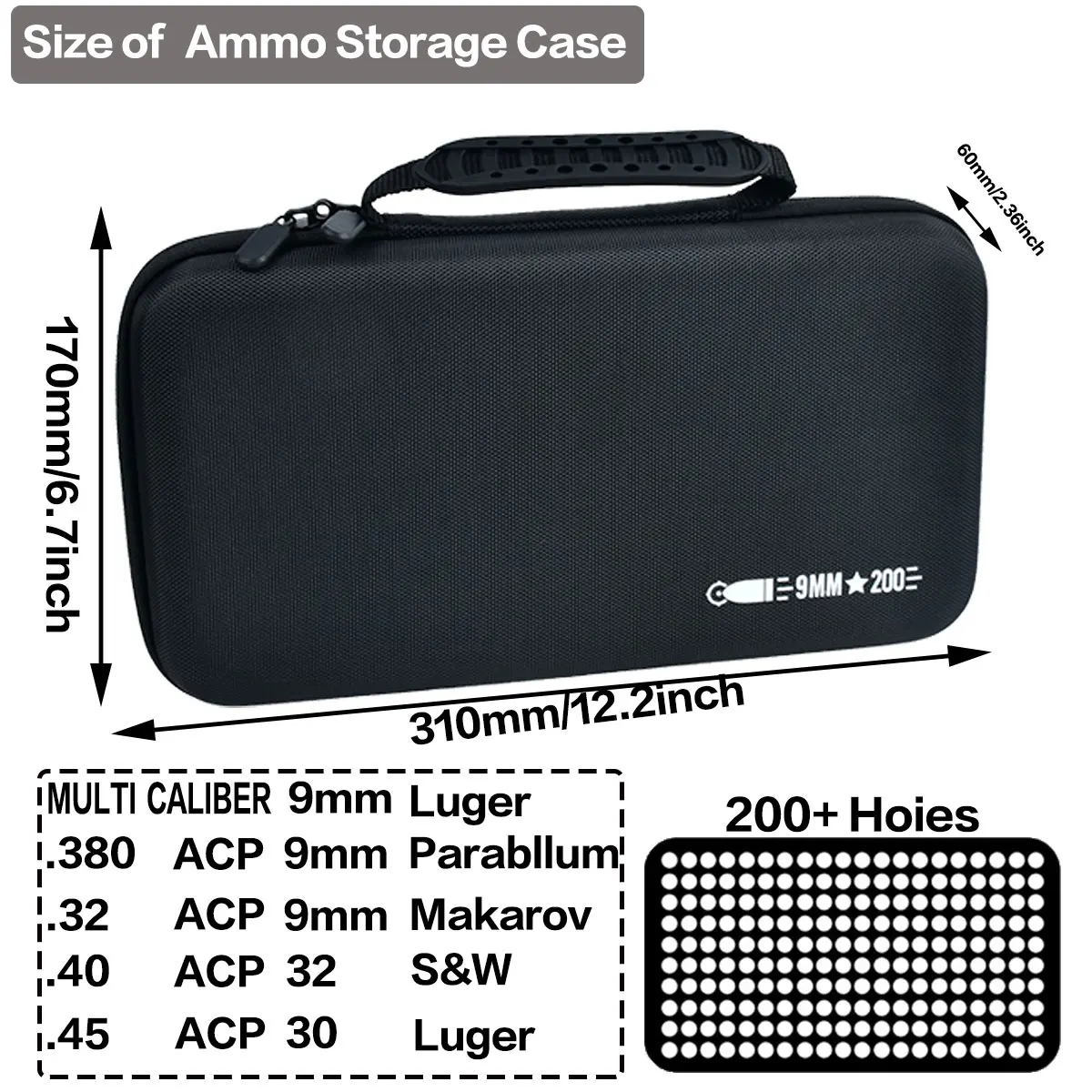 Caja portamunición táctica multi-calibre 9mm con cerradura de seguridad - imagen 3