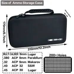Caja táctica para munición de 9 mm con cerradura de seguridad
