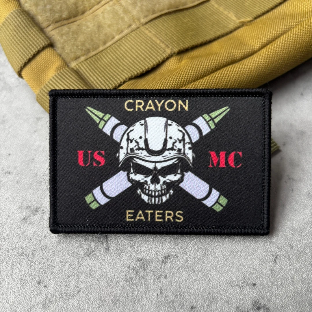 Parche táctico meme militar Crayon Eaters con gancho y bucle