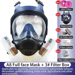 Mascarilla respiratoria A8 facial completa reutilizable para pintura